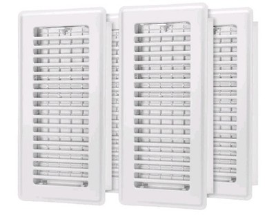 HQZHQZ 4x10 Heavy Duty Steel Floor Register Vent Covers (4-Pack, White)