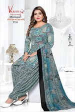 Pakistan Punjabi Synthetic Designer Readymade Salwar Kameez Indian Crepe Suit