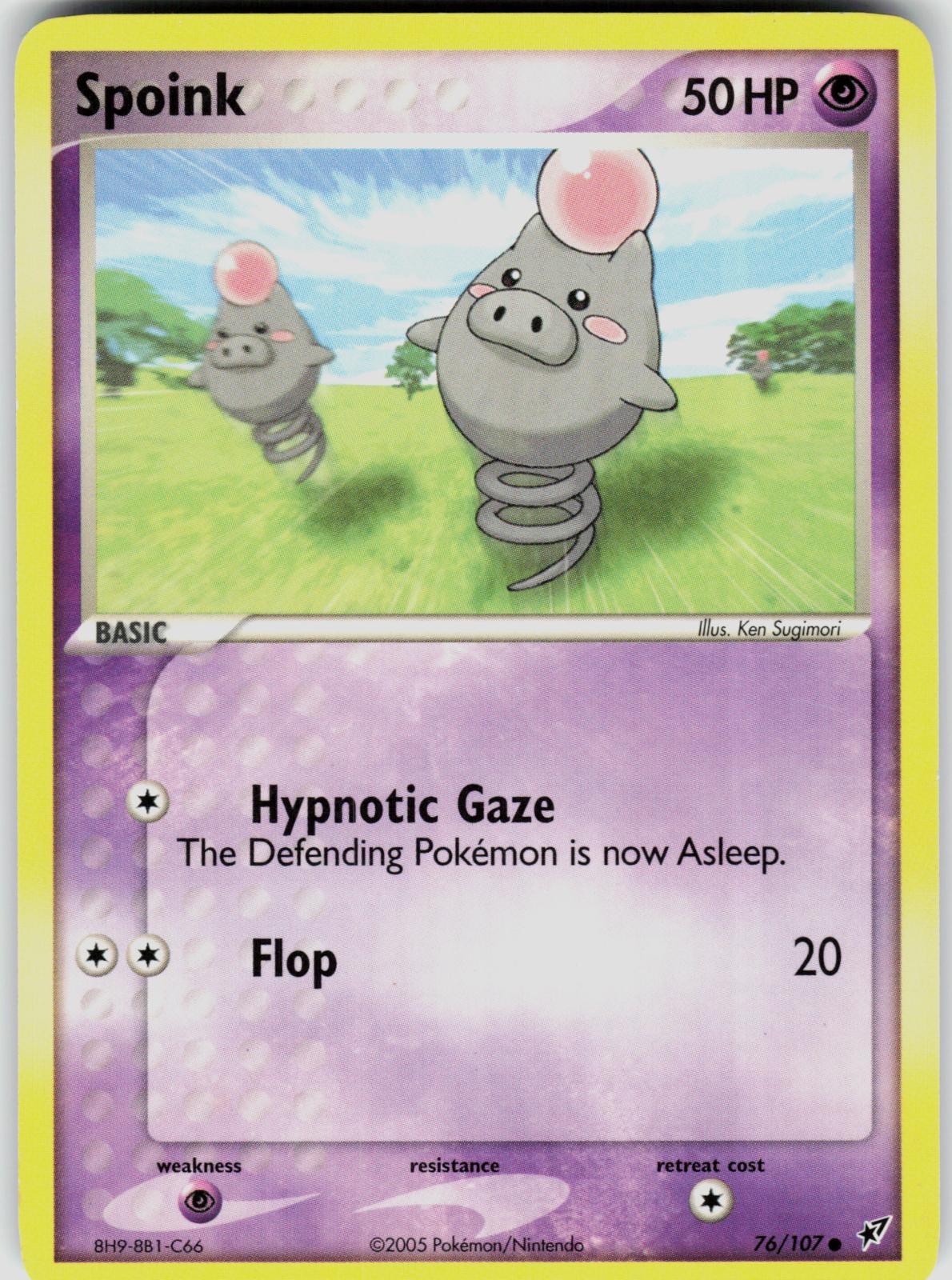 Spoink 76/107 Common Deoxys Pokemon Near Mint