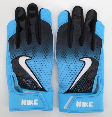 Nike HyperDiamond 3.0 Batting Gloves Youth Large Black/Baltic Blue/White