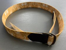 Sun + Stone Men's D-Ring Web Belt With Faux-Leather Trim, Yellow, Small (30-32)