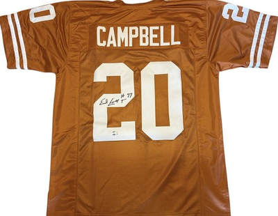 #ad Texas Longhorns Earl Campbell Signed Orange Custom Jersey Beckett Certified $149.99