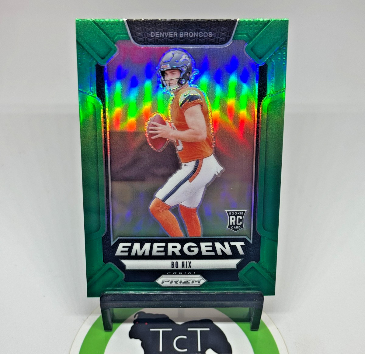 2024 Panini Prizm NFL Football Emergent Green Prizm 3 Bo Nix RC Denver Broncos