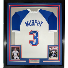 FRAMED Autographed/Signed DALE MURPHY 33x42 Atlanta White Jersey PSA/DNA COA