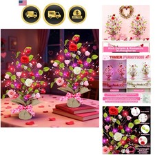 Valentines Day Tree Decor 2 Pack Lighted Romantic Tabletop Valentines Decor