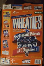 New England Patriots NFL Wheaties Box - AFC Champions - FLAT