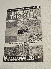 Minneapolis Moline 28-46 Thresher Dealer Brochure Foldout