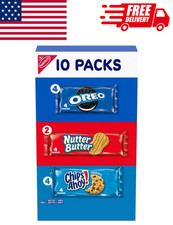 Nabisco Cookie Variety Pack 10 Snack Packs Oreo Nutter Butter Chips Ahoy