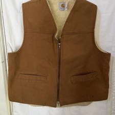 Vintage Carhartt Tan Lined Work Vest Size XL