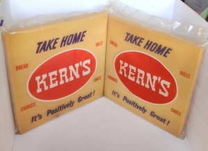 Vintage Kern's Stadium Cushions Advertising Cushions Set of 2  Rare!  USA