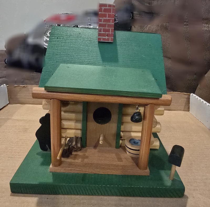 Handcrafted Wooden Log Cabin Bird House