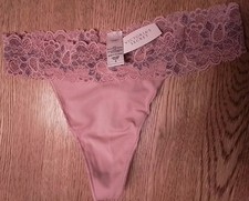 NEW Vintage Victoria's Secret ANGELS Lace Waist Smooth LOW RISE Thong Panty S