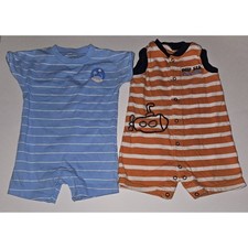 Baby Boy Romper Lot 9 12 Months Carter's Submarine Dinosaur Summer Outfits