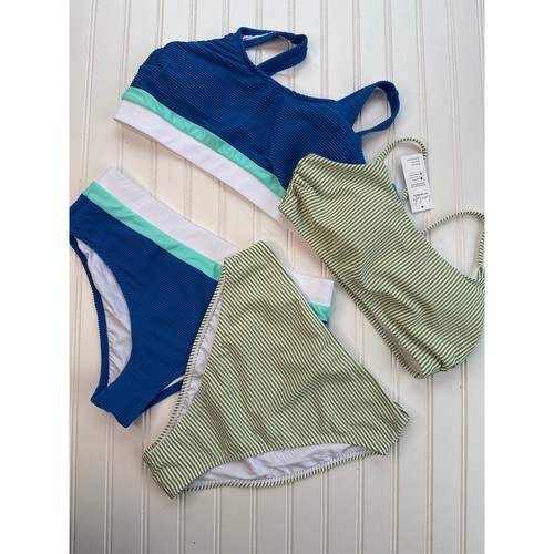 Maillot De Bain 2 Pièces Cupshe - Haut Rembourré à Volants, Bas Taille Haute Corail - Taille M, Neuf Avec étiquette