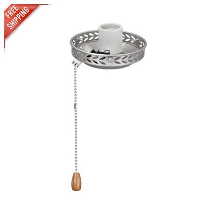 Brushed Nickel One-Light Ceiling Fan Fitter Kit   Stylish & Effortless Lighting