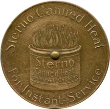New York City NY Sterno Canned Heat Instant Service Spinner Advertising Token