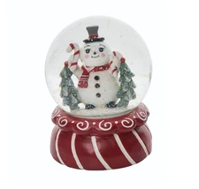 Transpac - Johanna Parker - Christmas Snowman Water Globe w/ Red Base - TC00376