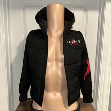 Boys Nike Air Jordan Full Zip Black/Red Hoodie Jacket Size S 8-10 Yrs Old 