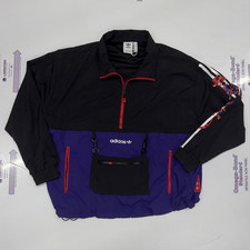 Adidas Originals Lunar New Year Half-Zip Up Colorblock Windbreaker Jacket