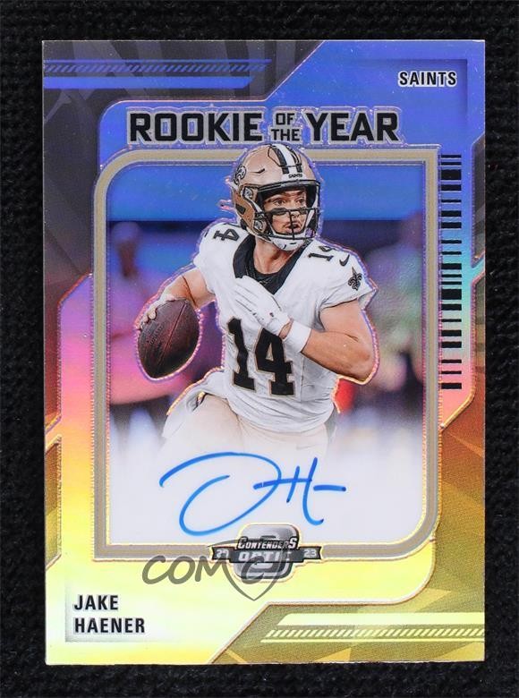 2023 Panini Contenders Optic Rookie of the Year 4/99 Jake Haener Auto RC n7r