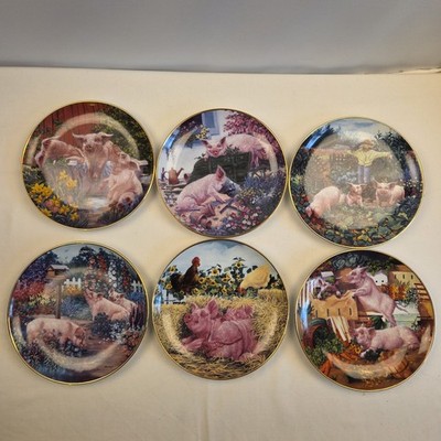 Pigs in Bloom Danbury Mint Sammlung 6 Teller