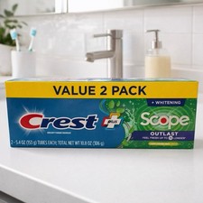 NEW Crest Plus Complete Scope Outlast Whitening Toothpaste 5.4oz each