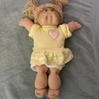 Cabbage Patch Kid Doll (1978 1982) Head Mold 2 Yellow Dress W/ Heart Outfit Vtg
