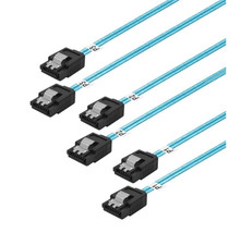 3 Pack Long-SATA-III Cable 1M, Thin Flexible Straight SATA 6Gbps Data Cables wit