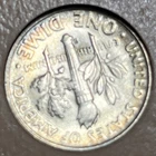 1952 S Roosevelt Silver Dime Rotary Error Rainbow Toning Uncirculated
