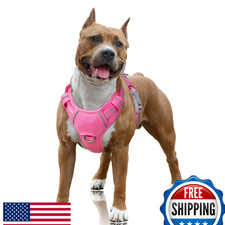 BARKBAY No Pull Dog Harness Large Reflective with Front  Back Clip
