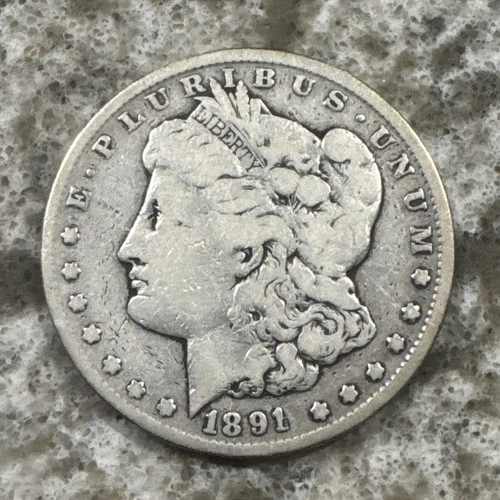 1891-CC US Morgan One Dollar S$1 Silver Coin