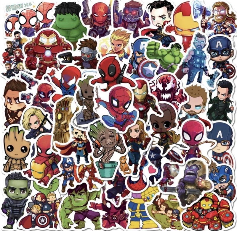 50PCS Stickers Marvel The Avengers Luggage Phone Laptop Fridge Notebooks 