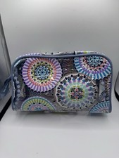 Vera Bradley Clear Toiletry Cosmetic Bag Medallion Print Travel Makeup Case Zip
