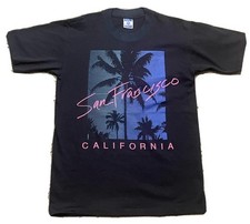 Vtg 80s 90s San Francisco City Art Shirt Single Stitch Puff Print USA Made M