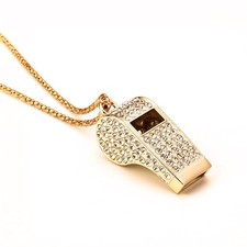 Gold Bling Whistle, Metal Crystal Rhinestone Whistle, Shining Whistle with