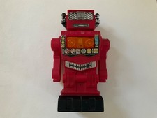 Retro 1970 s Red Plastic Bump-N-Go Action Robot Used Scuffs Scratches AS IS