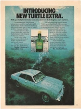 Vintage Print Ad Turtle Extra Hard Shell Car Wax - Car Underwater - July 1978