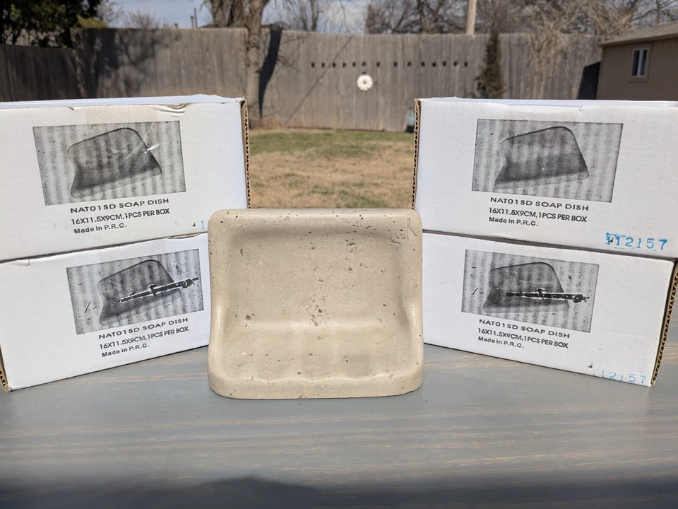 Jabonera de piedra fundida - Soporte para ducha, bañera y fregaderos Foto 2 de 4