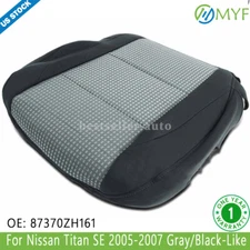 Gray/Black-Like Seat Bottom Cover For Nissan Titan SE 2005 2006 2007 Front Left