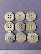 Vintage Mother of Pearl Buttons; 7/8" Diameter, Carved Outer Circle