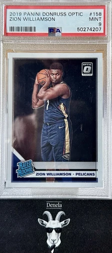 2019 PANINI DONRUSS OPTIC #158 ZION WILLIAMSON RATED ROOKIE PSA MINT 9 PELICANS