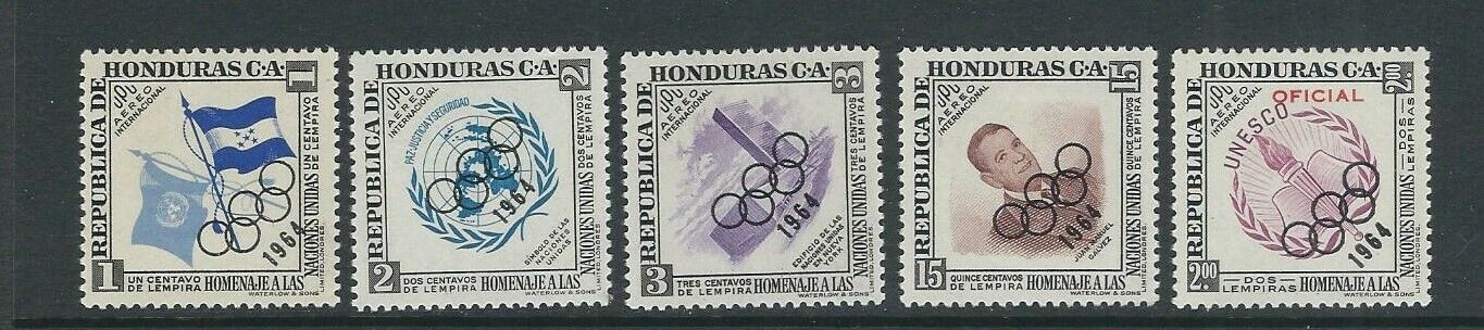 HONDURAS 1964 TOKYO OLYMPICS overprint Popularity RINGS Max 52% OFF C331-335 of Scott