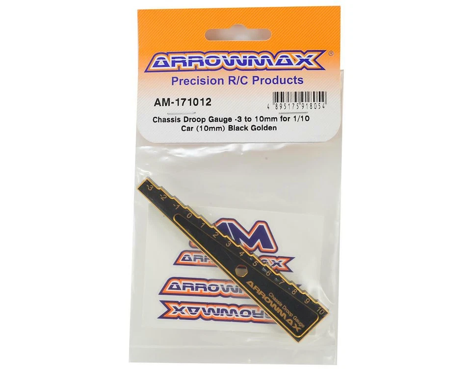 AM Arrowmax Black Golden 1/10 Car Chassis Droop Gauge (-3 ~ 10mm) [AMX-171012] - Image 2 of 2