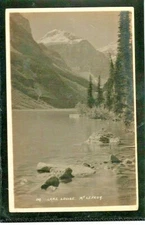 (3195) P/C 1918 PHOTO LAKE LOUISE /MT LEFROY  RPPC   by HARMON UNUSED
