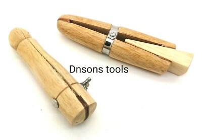 HOLZ RING KLEMME HARTHOLZ SCHMUCK BASTELN EINSEITIG DOPPELENDIG LEDER KIEFER