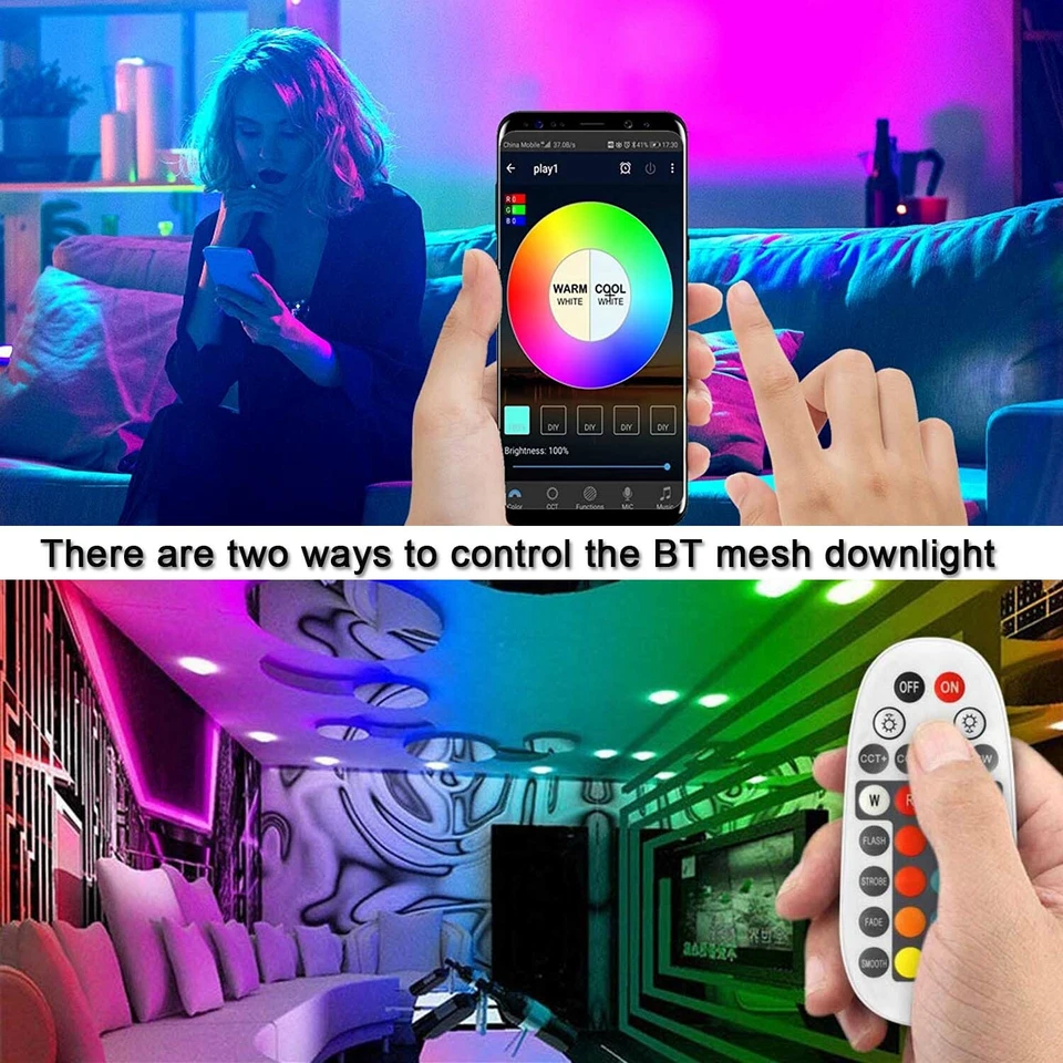 5W 9W LED Einbaustrahler Bluetooth RGB+WW+CW Einbauleuchte Decken Sports Dimmbar - Bild 2 von 4