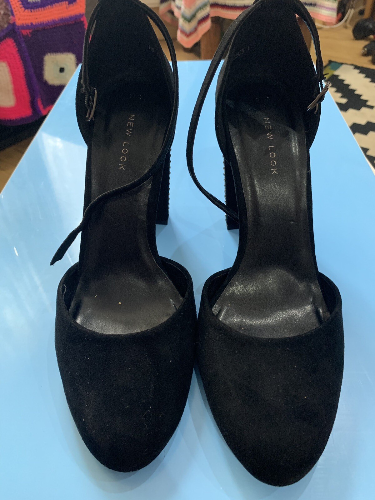 New Look Black Strap Heeled Sandals Size 7/40 | eBay