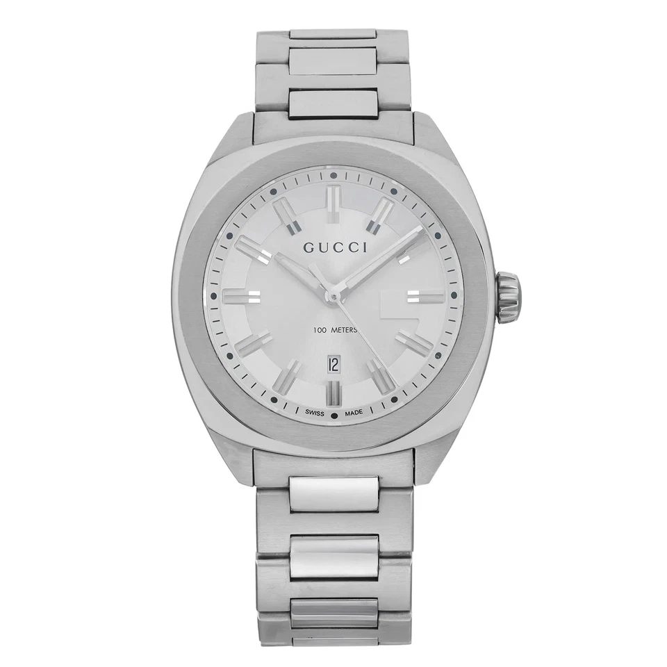 Gucci G-Timeless Steel 37mm Silver Dial Quartz Men Watch YA142402