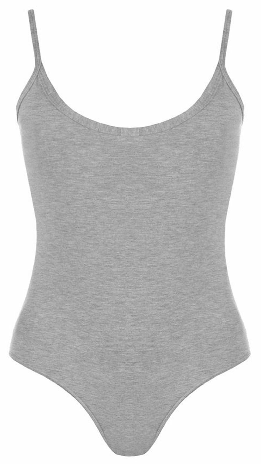 Womens Ladies Stretch Strappy Sleeveless Camisole Vest Bodysuit Leotard