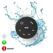 Bluetooth Shower Speaker, Water-Resistant w/Hands-Free Call Answering Atomi-NEW